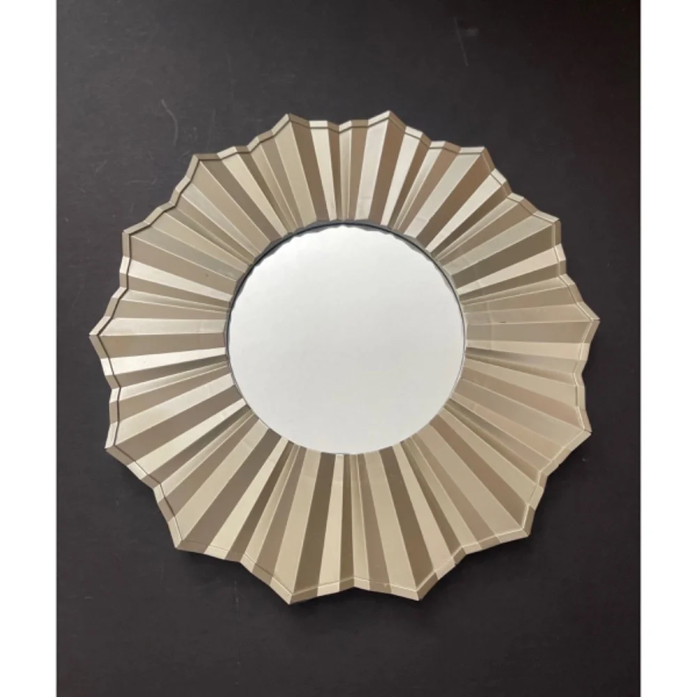 Starburst Sunshine Gold Plastic Hanging Mirror Wall Decor 10”